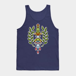 Dagger with eye and leaves Tank Top